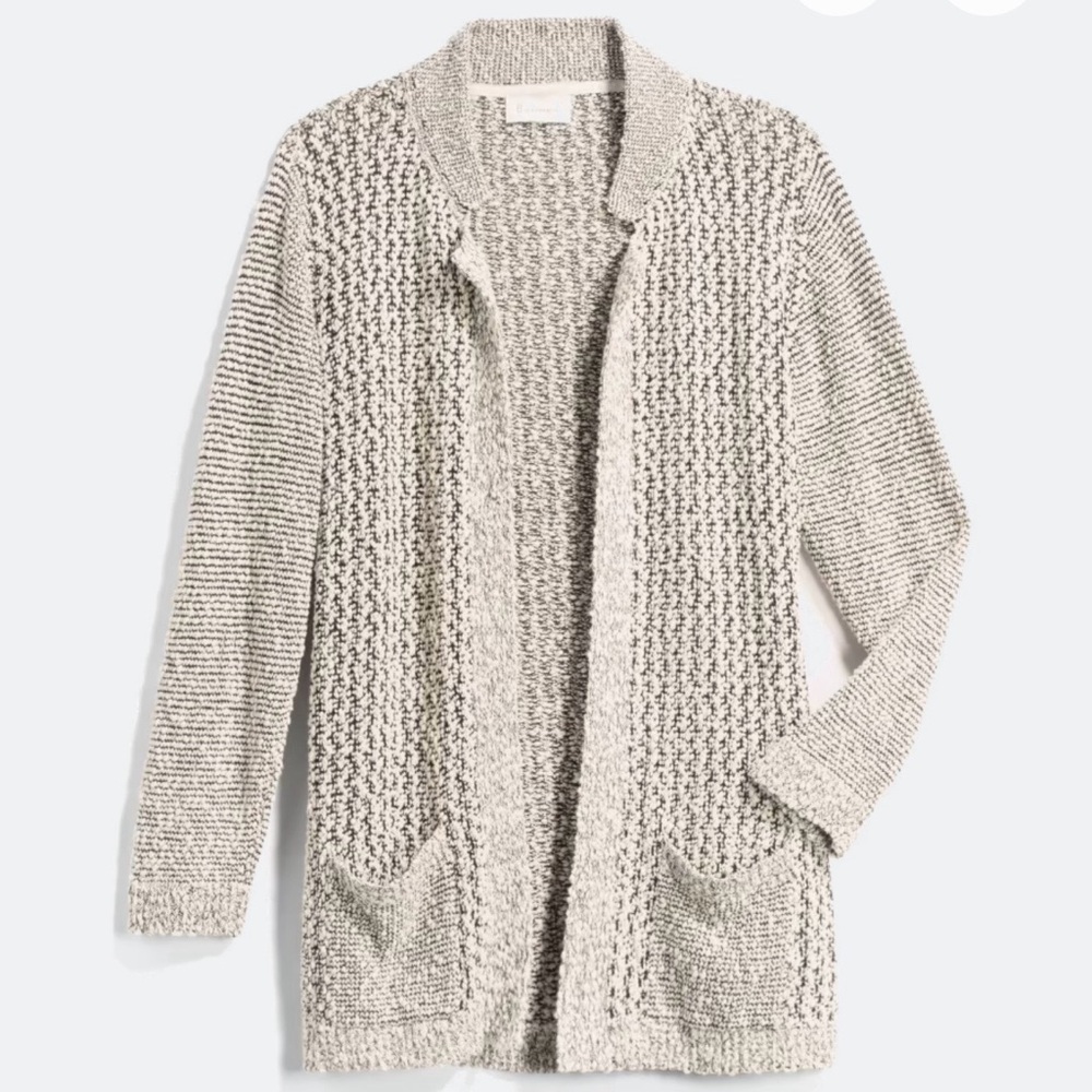 Black and white cardigan style sweater